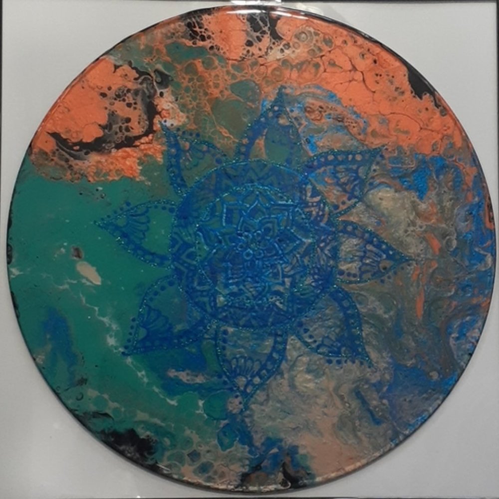 Hand Crafted Mandala Vinyl Record Acrylic Painted Wall Art Bohemian Boho Hippie